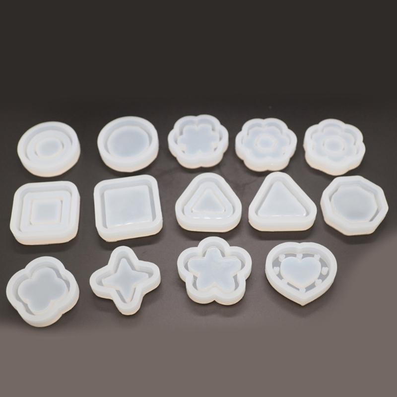Resin Shaker Mold Quicksand Silicone Mold Casting Epoxy Mold Multi-Shapes Silicone Quicksand Moulds for DIY Keychain