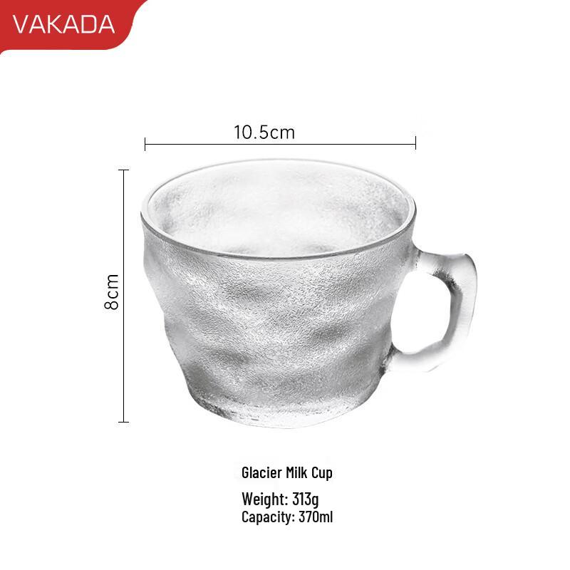 VAKADA Frosted High Borosilicate Glass Mug with Handle