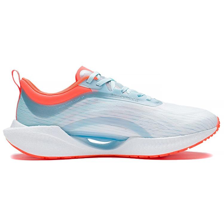 New LiNing Super Light 19 Wear Resistant Lightweight Rebound Low Top Running Shoes White Blue Red ARBS001-19