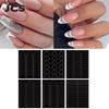 Tira de manicura francesa, formas de uñas, guías de punta de flecos, pegatina DIY, línea ondulada, guías de puntas para decoración de uñas, pegatinas, plantilla, tiras, herramientas para uñas
