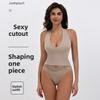 Sexy Sleeveless Jumpsuit for Women New Arrival Fashionable Women's Garment Halter Neck Slimming Waist Nude-Effect Jumpsuit