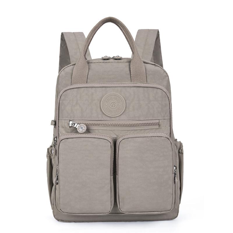 

Модный женский рюкзак Водонепроницаемый Мягкая ручка Карман для путешествий Молния Школьные сумки Ноутбук One Size хаки