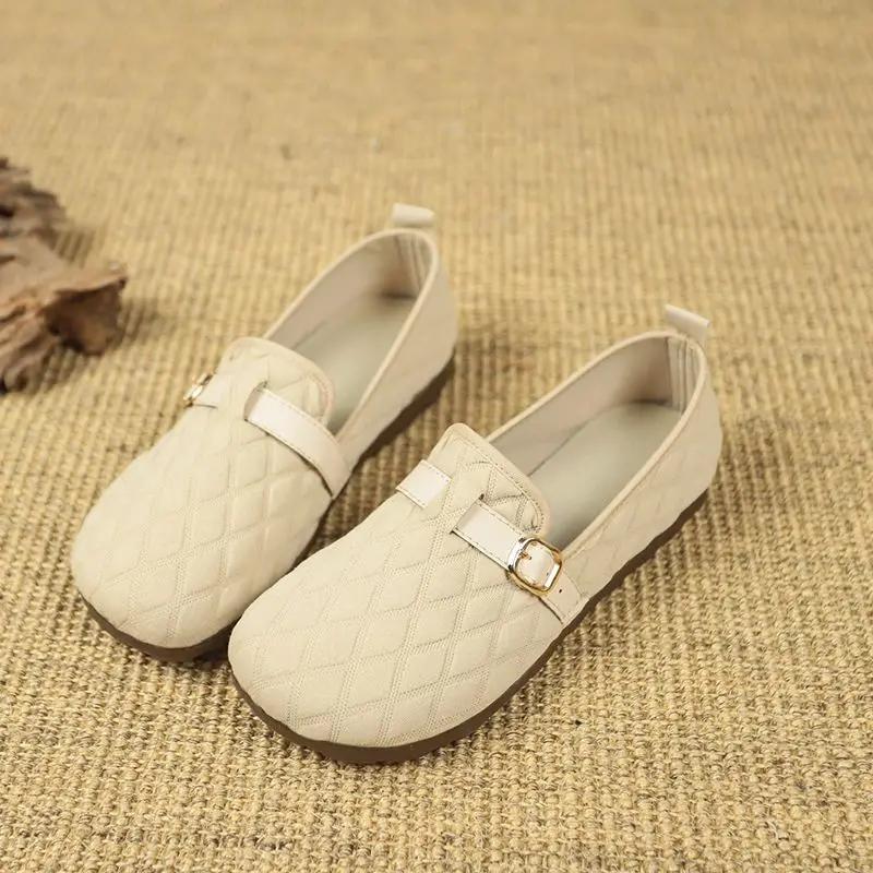 

Женская обувь с круглым носком, женские балетки слипоны, лоферы премиум-класса, винтажная повседневная уличная одежда, новинка А-силуэта, корейская мода, стильный Y2k 41