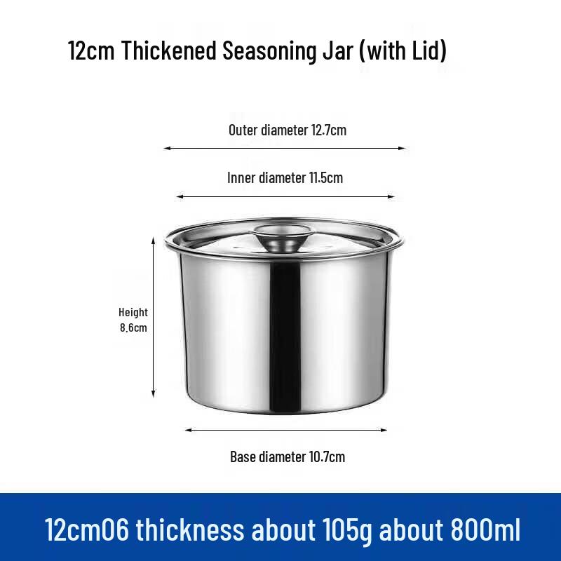 Thickened Stainless Steel Seasoning Jar Set with Lids