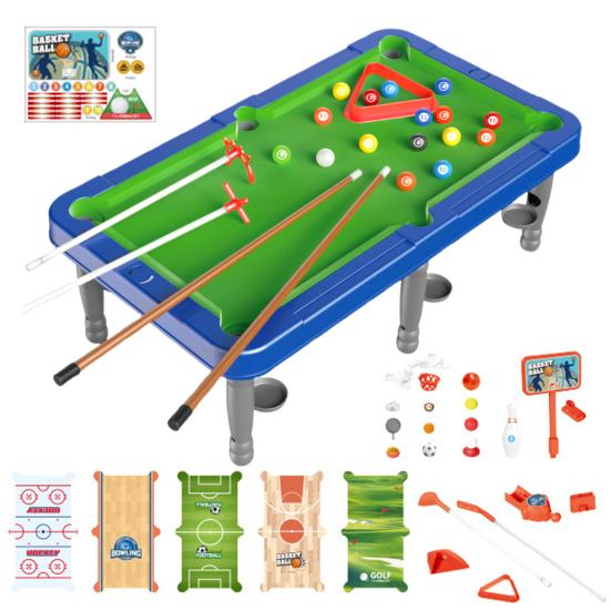 6-In-1 Mini Billiards Table Game 2 To 4 Players Parent-children Interactive Simulated Pool Table
