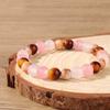 Festive Gifts Rose Quartz Agate Beaded Bracelet Warm Sweet Natural Fashion Jewelry For Women Daily Wear Gift Ideal For Love And Emotional Healing