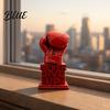 Three-Dimensional Sports Sculpture 3D-Printed Ornament Up Glove Boxing Never Give Statue Inspiring for Home Study Room Decoration Office Desk