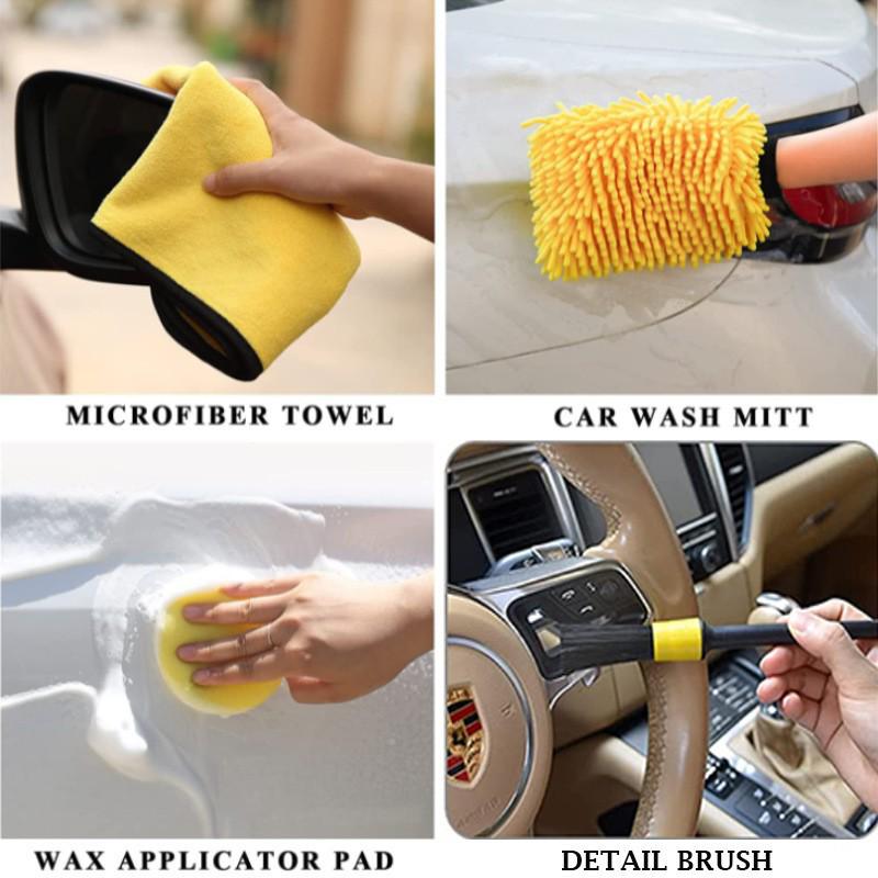 Multi-Functional Electric Cleaning & Polishing Brush Set for Car Interiors, Air Vents, Tires & More
