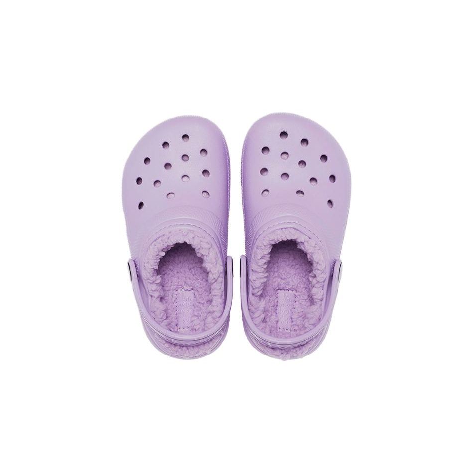 Crocs Klasyczne z podszewką Codzienne Wygodne Ciepłe Klapki Dziecięce Klapki Dziecięce Fioletowe 207010-5PR