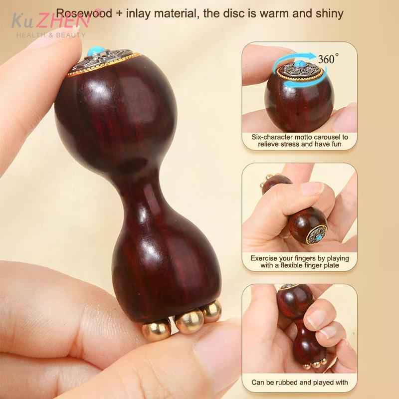 1pc Professional Lotus Seedpod Brass Rosewood Facial Lifting GuaSha Tool Eye Relaxation Spot Meridians Acupoint Massage Handheld