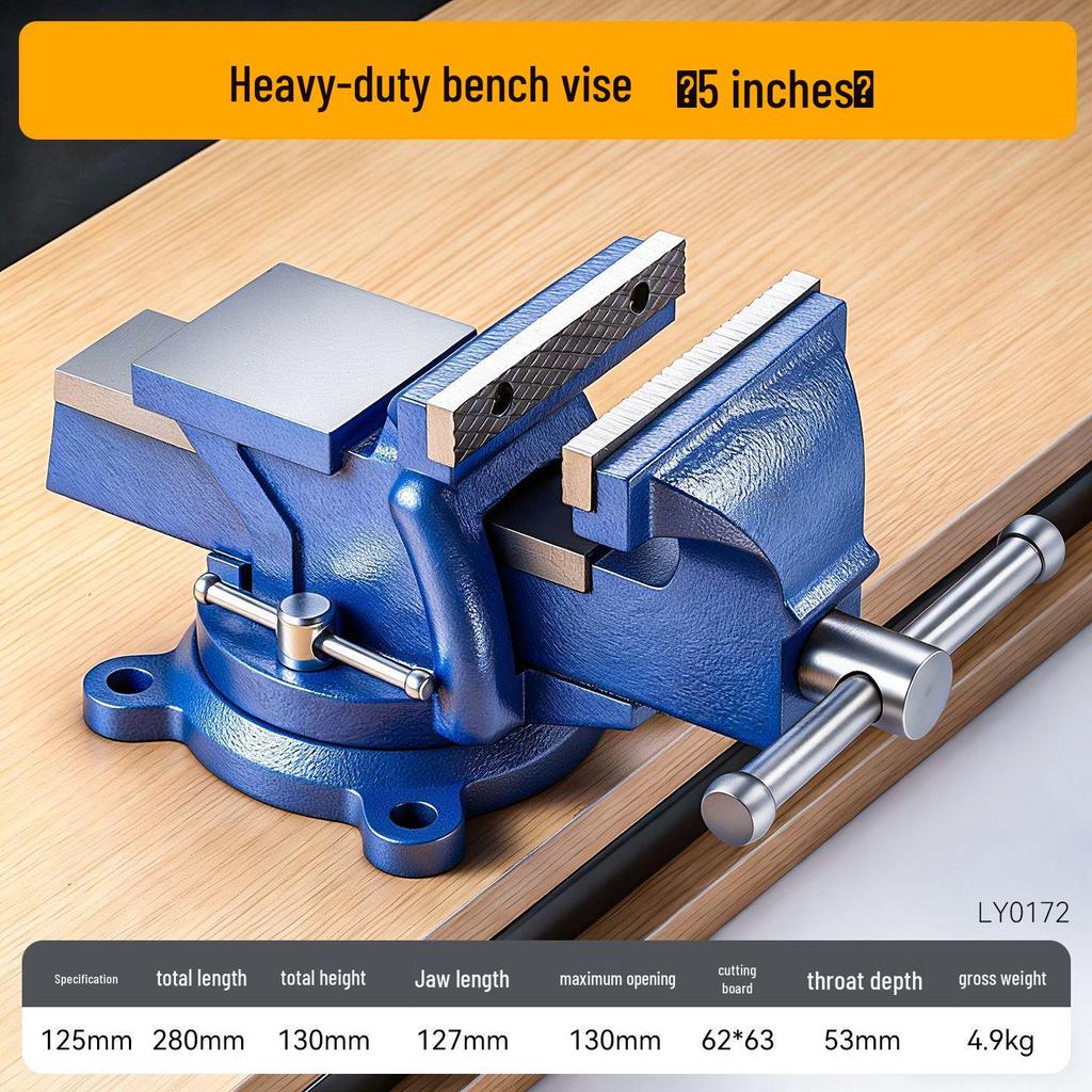 Heavy-Duty Multifunctional 360° Rotating Bench Vise for Industrial and Household Use
