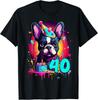 French Bulldog Dog 40th Birthday Themed Party 40 Years Old Gift Unisex T-Shirt