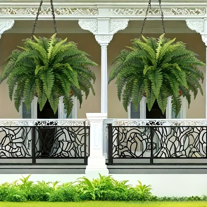 Boston Fern Fake Plant With Uvresistant Plastic Foliage For Apartment Decor Home