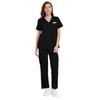 Soild Scrub Working Uniform Suit For Women's Cross V-Neck Short Sleeve Fun T-Shirts Workwear Tee With Pockets
