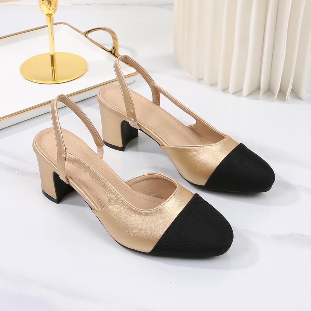 Scarpe Décolleté da Donna Taglia Grande Colore Fashion Bloccato Comode Morbide Sandali Slingback con Tacco Alto Eleganti Versatili Scarpe da Sera Festa