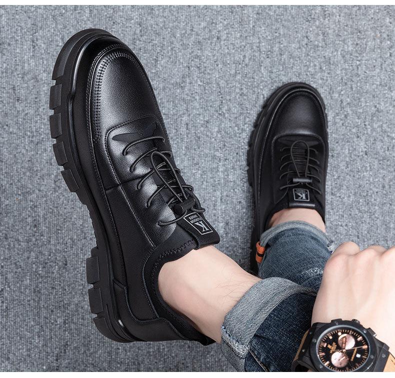 Men's 2025 New Black Leather Business & Casual British Style Soft Shoes
