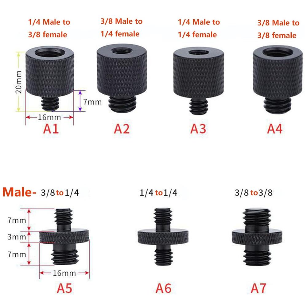 1/4 to 3/8 M5 M6 M8 Male to Female Conversion Thread Screws Tripod Screw Mount Adapter For GoPro insta360 DJI OSMO Action Camera