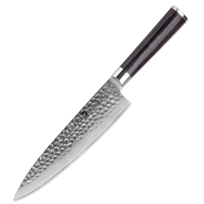 8 Inch Chef Knife 67-layers Damascus Steel Blade Ebony Handle Slicing Vegetables Cleaver Meat Handmade Forged Kitchen Knives