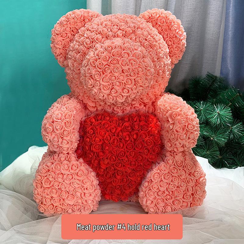 High-Grade Rose Foam Bear Gift - Perfect for Valentine's Day, Anniversaries, and Birthdays