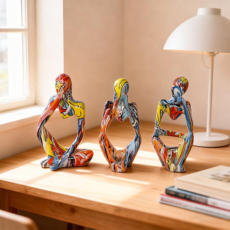 Water Transfer Abstract Figure Sculpture Home Decor for Bedroom, Living Room, Study, and Entrance Hall Decoration