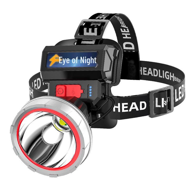 High-Intensity LED Headlamp with Long-Lasting Lithium Battery - Super Bright, Rechargeable Outdoor Fishing and Mining Light