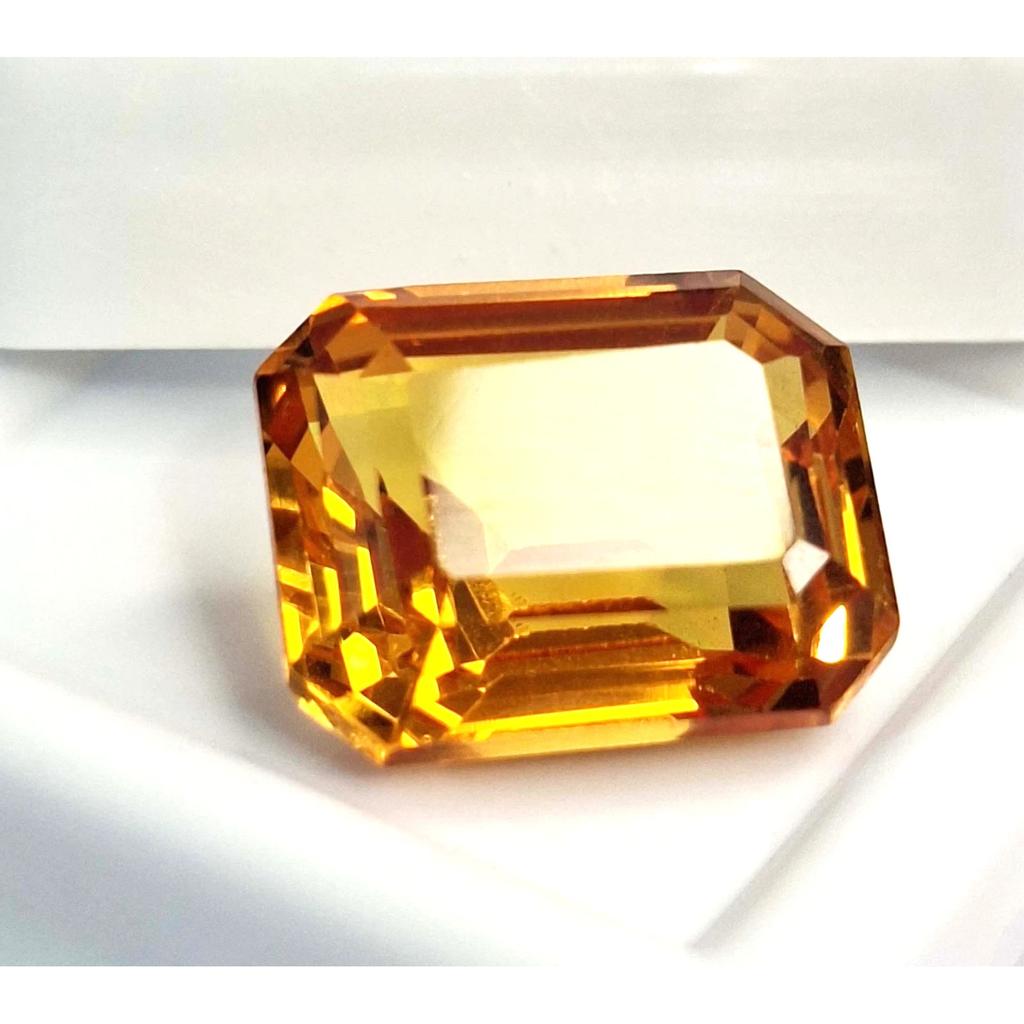 11-13 Ct Natural Citrine Emerald Cut Beautiful Certified Loose Gemstone