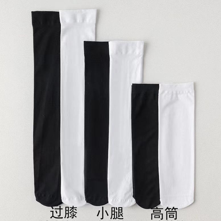 Socks Women'S Summer Thin Stockings Micro-Pressure Calf Socks Thin Leg Jk Knee Socks Black And White Stockings Zhuji Socks
