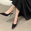 2025 Hot Sale Summer Modern Women's Closed Toe Sandals Dress Thin Heels Slip on Shoes High Heels Daily Elegant Sandals