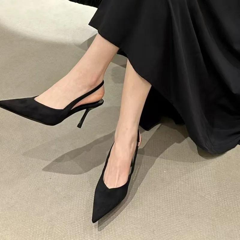 2025 Hot Sale Summer Modern Women's Closed Toe Sandals Dress Thin Heels Slip on Shoes High Heels Daily Elegant Sandals