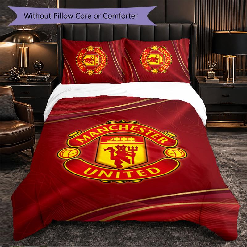 Manchester United Themed Bedding 3Pcs Duvet Cover Set Decorative Bed Linen For Teen Room Home Decoration