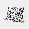 Cow/ Leopard Print Bucket Hat Cat's Ears Basin Hats New Panama Fishing Cap  Unisex