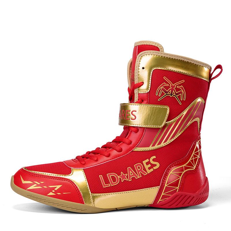 

Men s new indoor mixed martial arts training wear-resistant comfortable non-slip boxing shoes cross-border 48 червоний