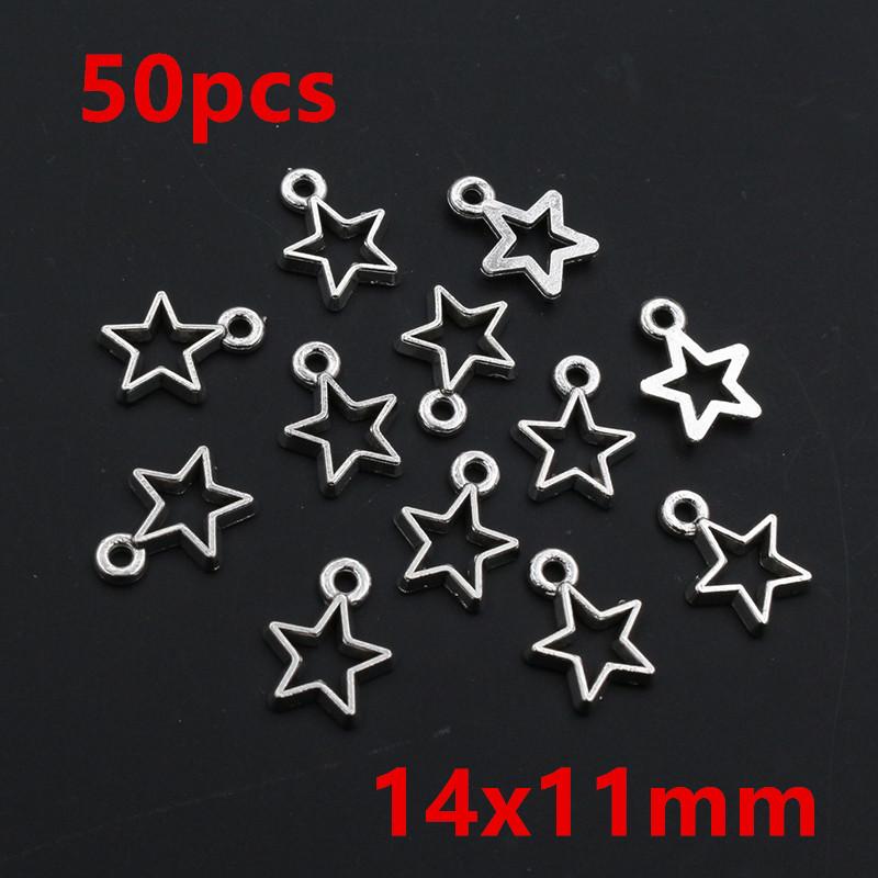 10-50pcs Alloy Metal Star Charms Pendant for Necklace Bracelet Earrings DIY Jewelry Making Accessories Findings Crafts