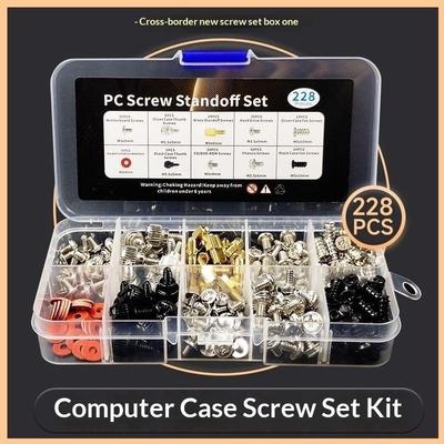 228 Pezzi/Scatola Hard Disk Fai da Te Scheda Madre PC Computer Assemblaggio Case Ventola Vite a Mano Bullone Distanziale Rondella Kit Assortimento