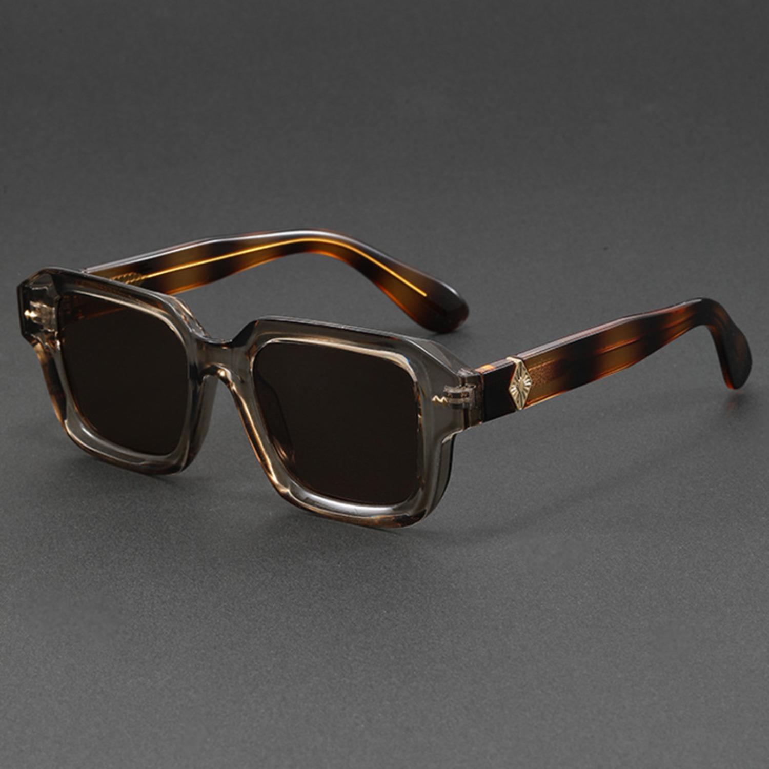 

Color-blocked Retro Oval Large-frame Glasses for Women and Men Classic Luxury Brand Designer Popular Steampunk Tone Hip-hop Fash коричневый