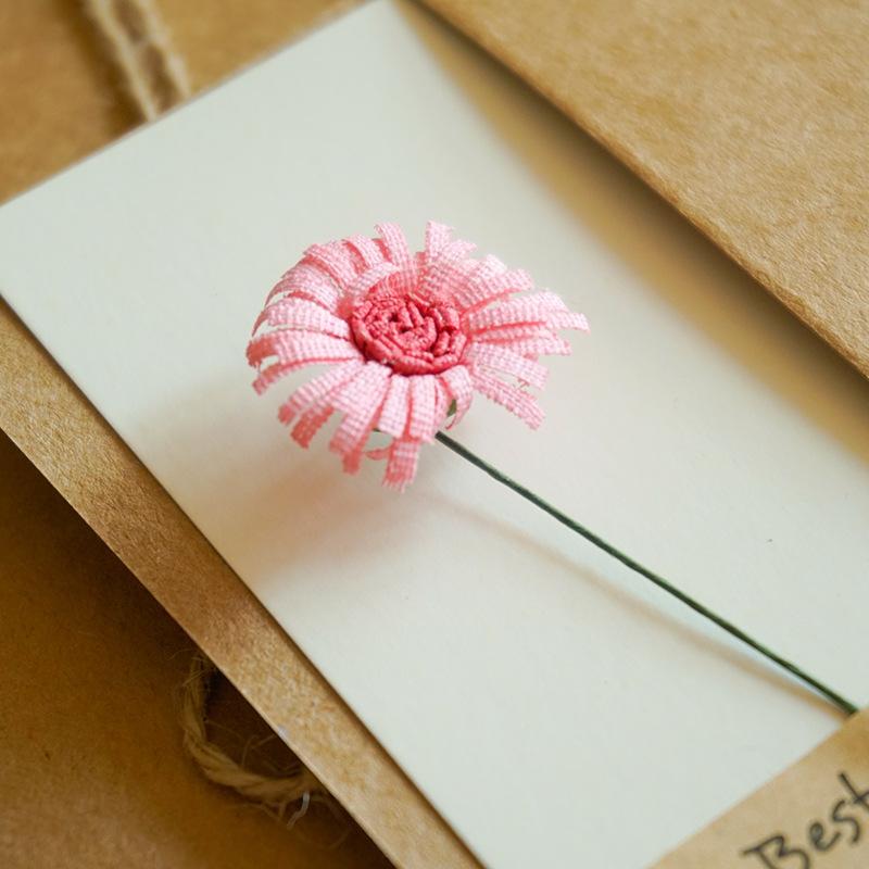 10pcs/Pack Retro Eternal Flower Kraft Paper Cards, Holiday Cards, Birthday Cards