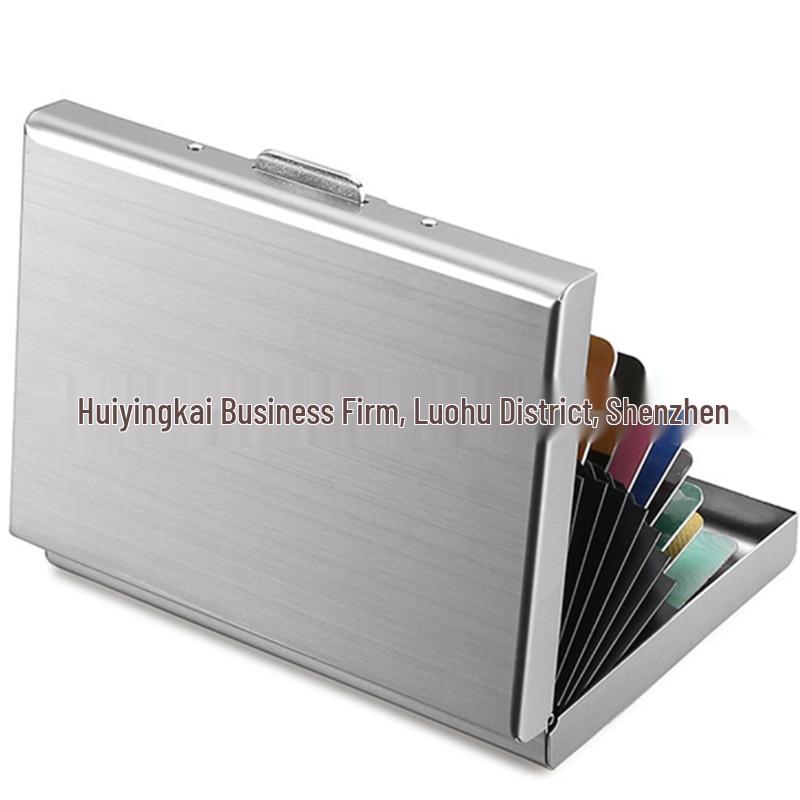 Серебристо-черный антикражный держатель для карт из нержавеющей стали для мужчин - Антимагнитный чехол для банковских и визитных карточек