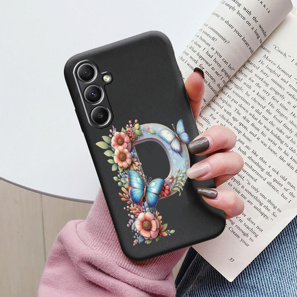 Phone Case For Samsung Galaxy A15 A25 A35 A55 A13 Colorful Letter Love Flower Butterfly Women INS Shell Fundas Bumper Soft Cover