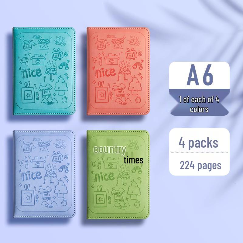 Large Cartoon Embossed Soft Cover Notebook - A5/A6 College Planner Diary
