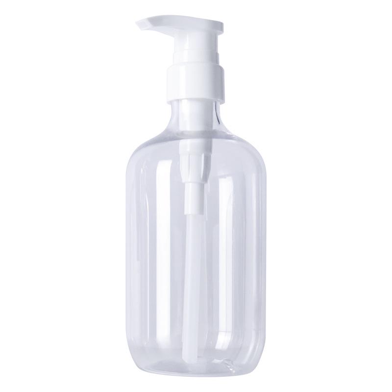 Round Shoulder Refillable PET Lotion/Shampoo Bottle - 200ml/300ml/500ml, Transparent Plastic