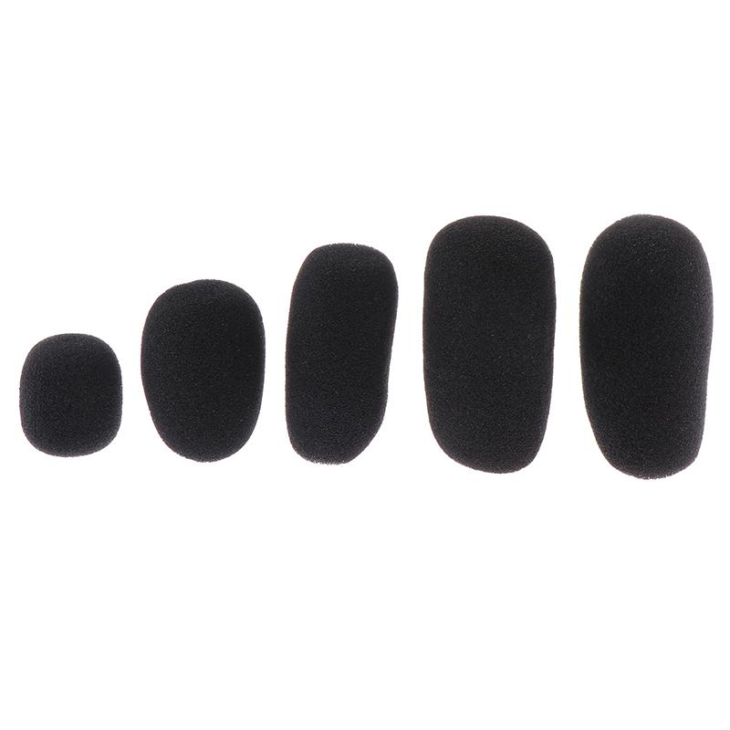 - 5PCS Foam Earphone Mic Cover Microphone Windscreen Headphone Sponge Black Microphone Dedicated Set Headset Replacement -