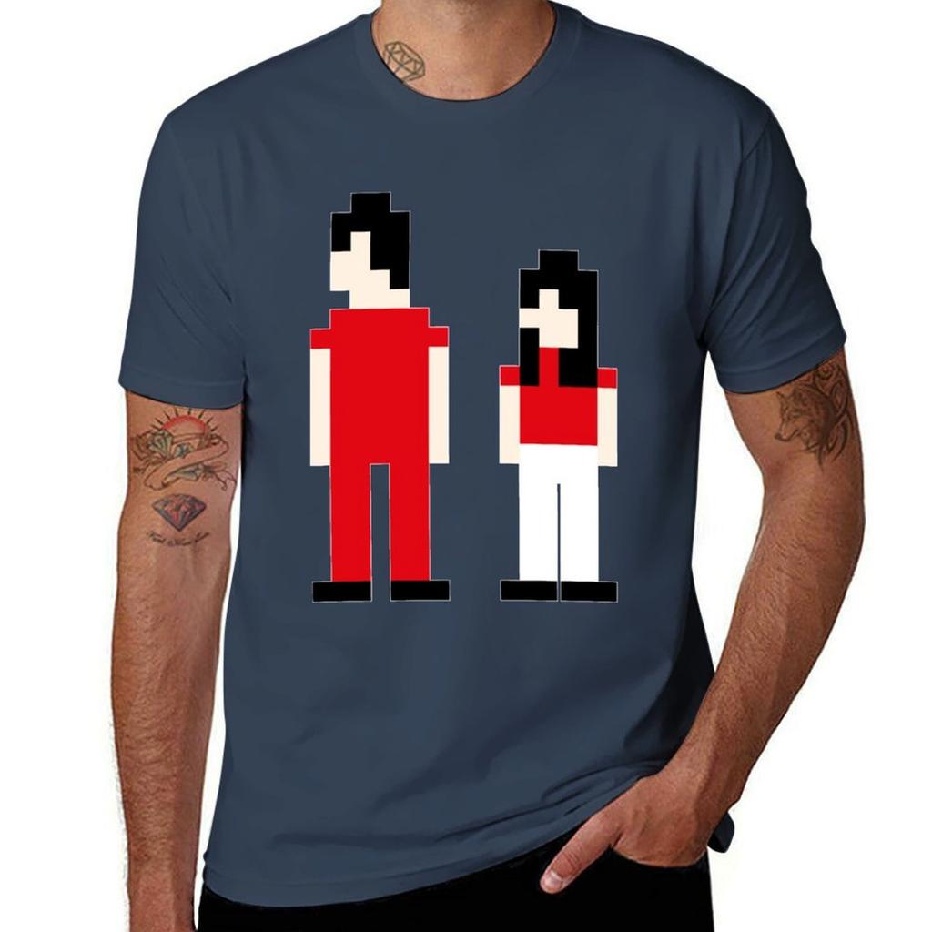 Tthe White Stripes Pixel Tshirt Casual Daily Outfit Tshirt