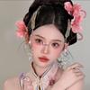 Vintage Pink Flower Hairpin Hanfu Costume Accessory - Elegant, Versatile Style 2025
