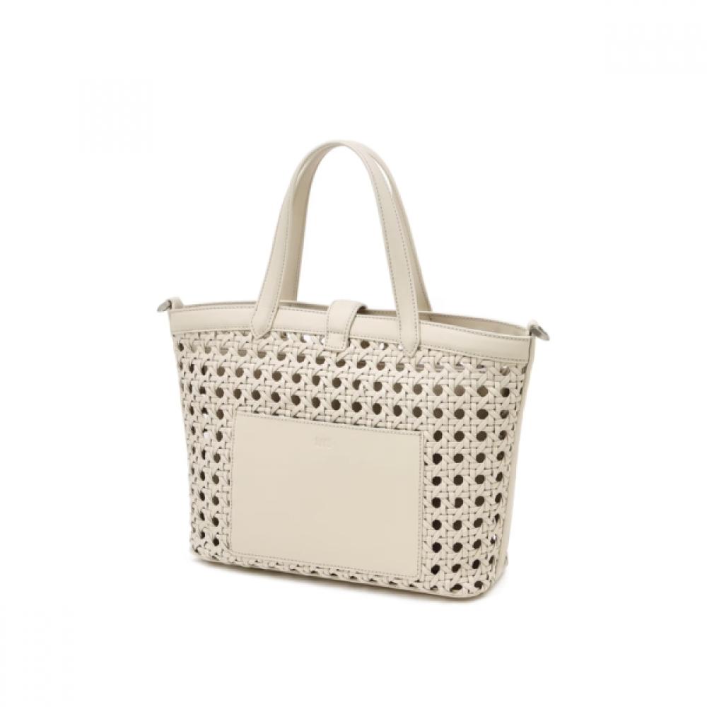 Daks Ivory Mesh Twisted Detail Point Tote Bag Dcba6e189iv