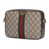 Gucci Bolsa para Câmera Ophidia GG com Logo de Flor Antiga em Fita Listrada de Lona com Acabamento em Couro
