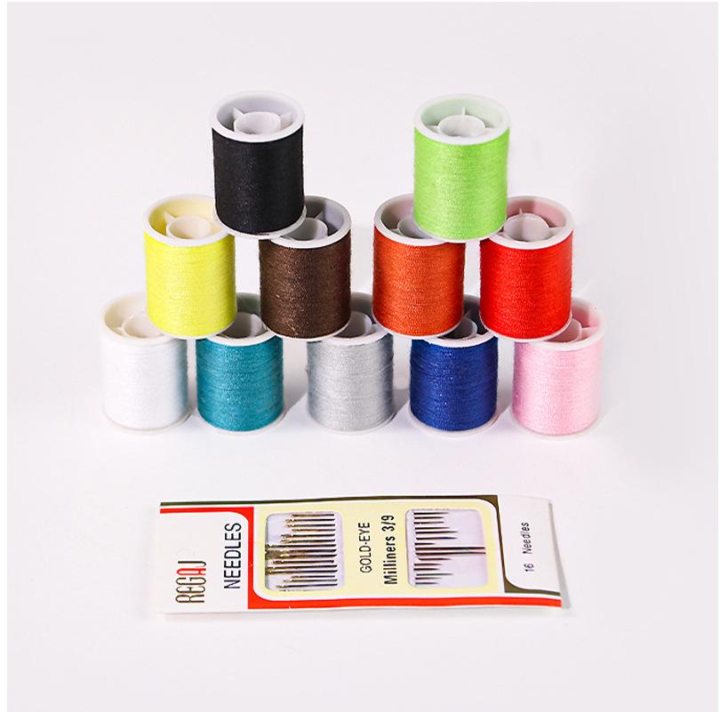 Portable Needle and Thread Set for Home Sewing and Mending – Includes Stitching Method Book and Case