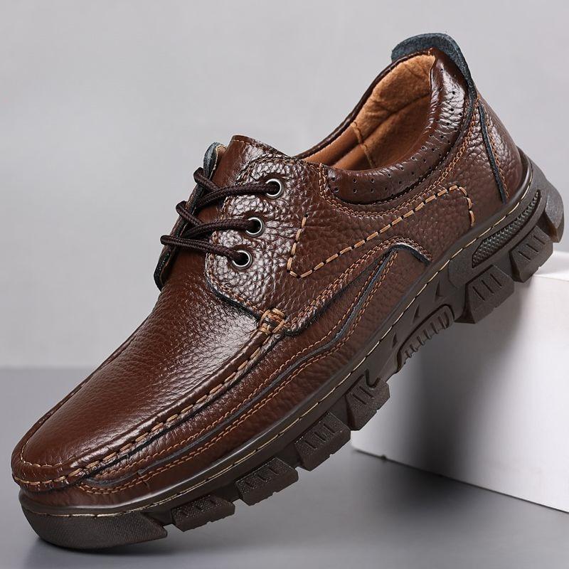 Fashion Plain Outdoor Height Increasing Men's Leather Shoes Non Slip Summer Sale In Promotion Classic Original Elegant Male Casual Shoe