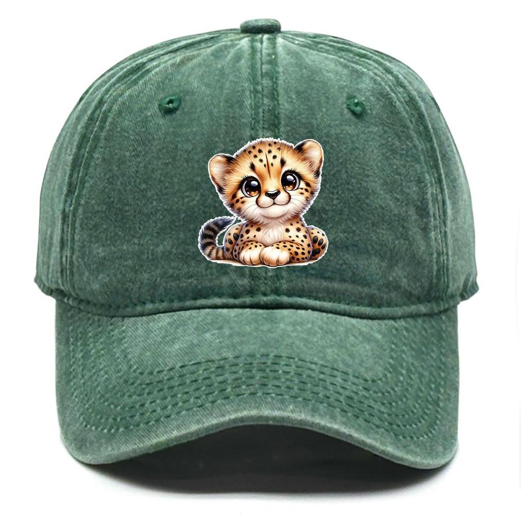 Leopard Print Snapback Sun Hat, Animal Mesh Hat Simple Adjustable Buckle Inelastic Retro Adjustable Baseball Cap