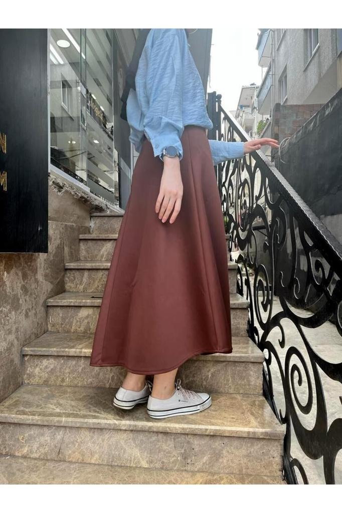 Women's Style Big Size Skirt Large Size Puff Scuba Skirt
