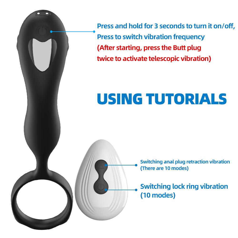 Manlig Stötvibrator Prostata Massager För Män Gay Penis Ring Butt Plug Prostata Massage Stimulator Analsexleksak För Par